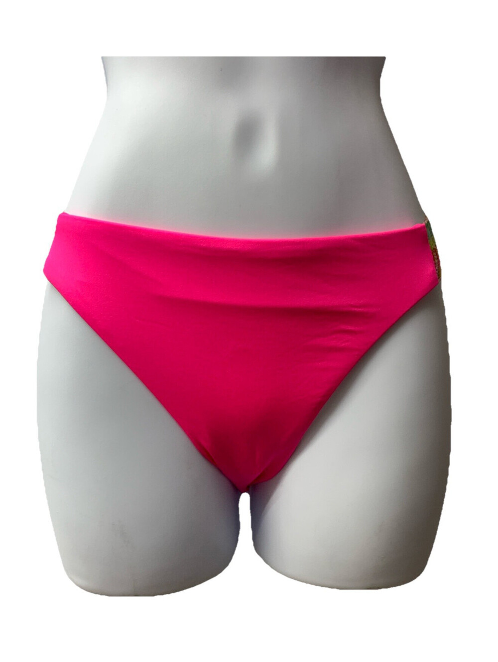 Becca Women's Pink Fiesta Avery Low Rise Bikini Bottom Swimwear Medium Underwear